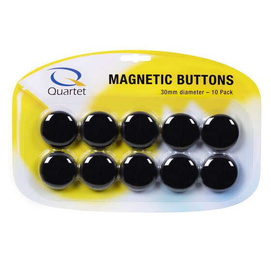 Quartet Magnet Buttons 30mm Black (Pack of 10)
