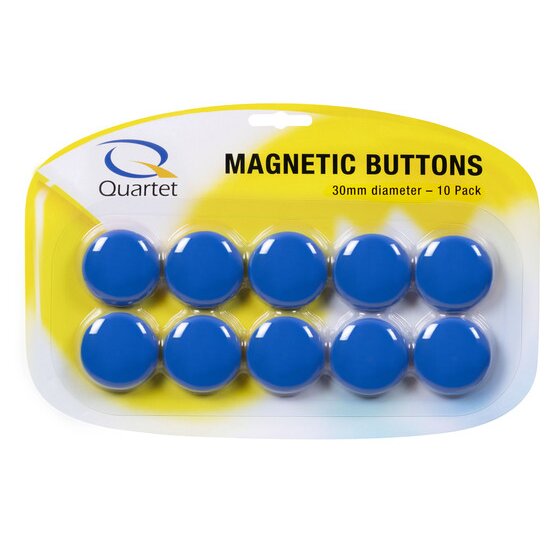 Quartet Magnet Buttons 30mm Blue (Pack of 10)