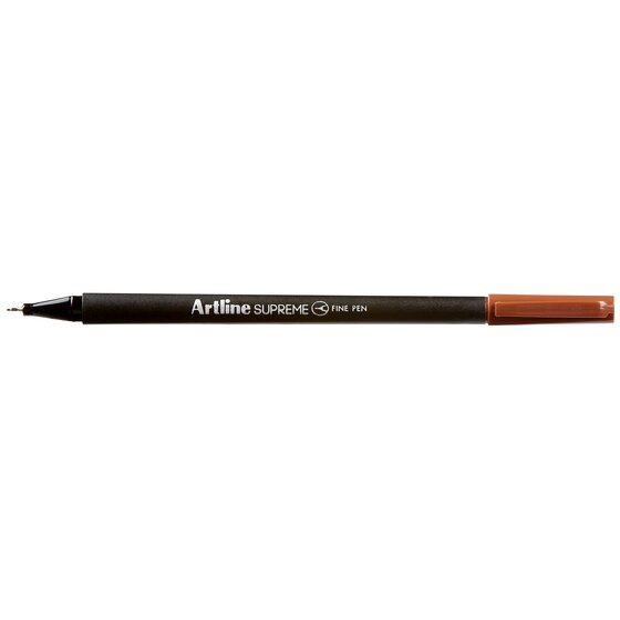 Artline Supreme Fineliner Pen 0.4mm Brown – Water-Based Ink, No Bleed-Through