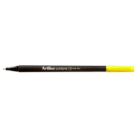 Artline Supreme Fineliner Pen 0.4mm Yellow – Water-Based Ink, No Bleed-Through