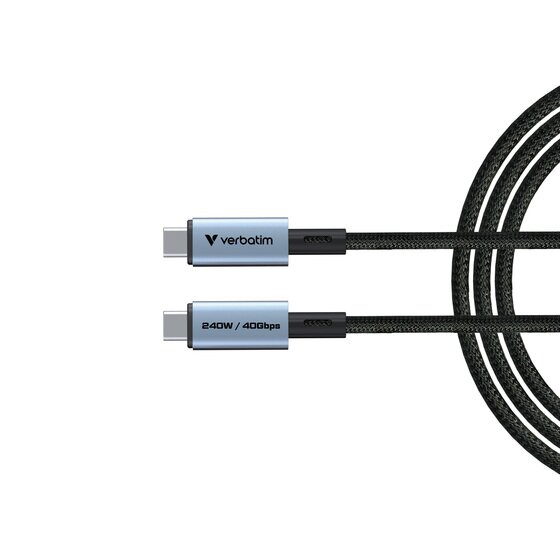 Verbatim USB-C to USB-C Cable – 240W Power Delivery, 40Gbps Data Transfer, 120cm