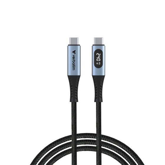 Verbatim USB-C to USB-C Cable – 240W Power Delivery, 40Gbps Data Transfer, 120cm