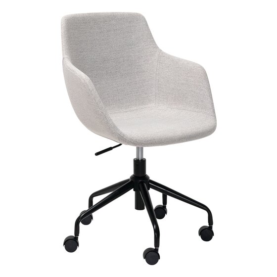 Mondo Haze Office Chair – Light Grey Contoured Shell, Adjustable Seat Height, Powdercoated Steel 5-Star Base