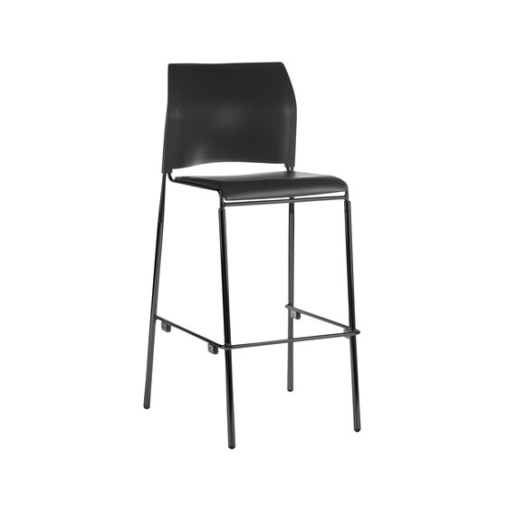 Buro Maxim 4-Leg Barstool Black Frame Upholstered Seat