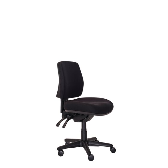 BURO ROMA 3 LEVER MID BACK CHAIR, BLACK FABRIC