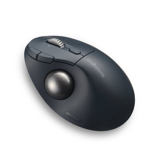 Kensington Pro Fit TB550 Rechargeable Trackball – 45° Ergonomic Tilt, Bluetooth LE + 2.4GHz, USB-C, Black