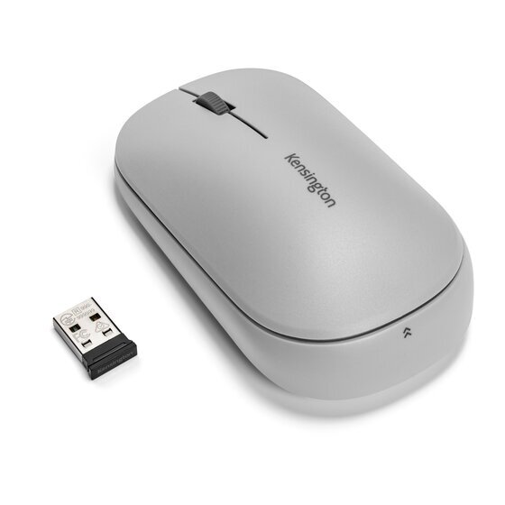 Kensington SureTrack 2.0 Bluetooth Mouse – Grey | Dual Wireless, Glass-Surface Compatible