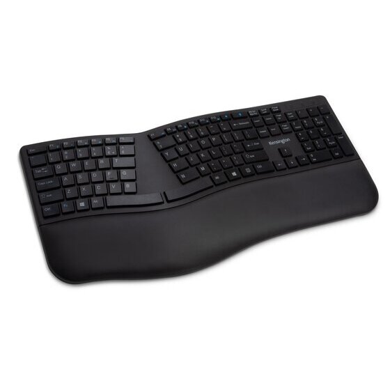 Kensington Dual Wireless Ergo Keyboard Black – 2.4 GHz + Bluetooth, Split & Sloped