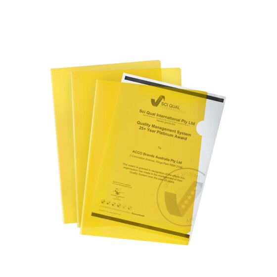 Marbig Ultra File – A4 Letter Files, Yellow, Pack of 10