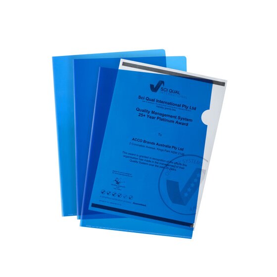 Marbig Ultra Letter File A4 – Blue, Pack of 10