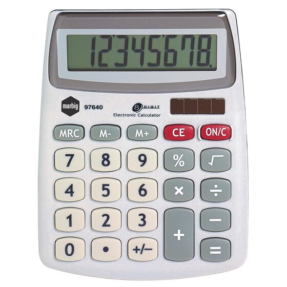 Marbig 8-Digit Compact Desktop Calculator – Space-Saving Desk Design