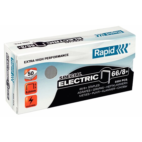 Rapid 66/8mm+ Superstrong Staples – Box of 5,000 (Electric Stapler)