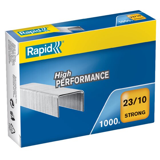 Rapid 23/10mm Strong Staples – Box of 1,000 (40–70 Sheets)