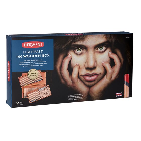 Derwent Lightfast Pencil Wooden Box Set of 100