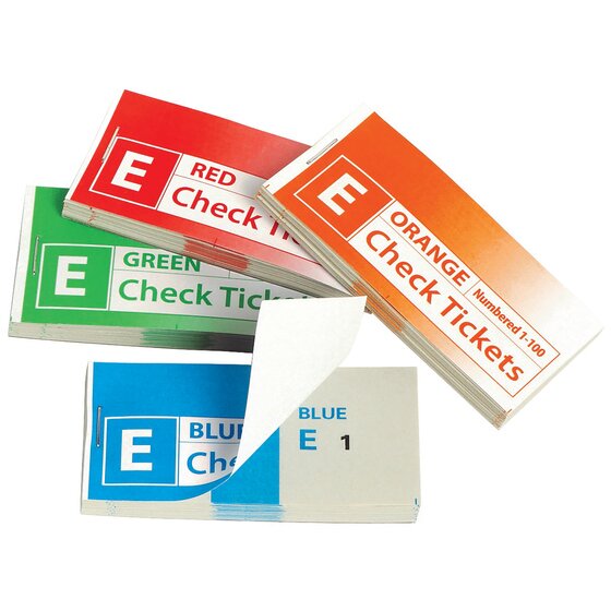 Marbig Check/Raffle Tickets – Pack of 4 Assorted Colours, Pre-Numbered, 100 Sets Each