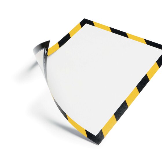 Durable Duraframe Magnetic Security Frame A4 Yellow/Black – Pack of 5