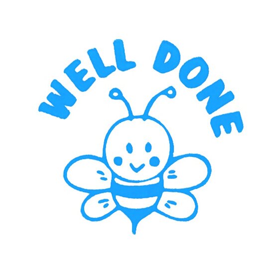 Deskmate Pre-Inked Merit Stamp – Well Done (Blue) | Up to 100,000 Impressions