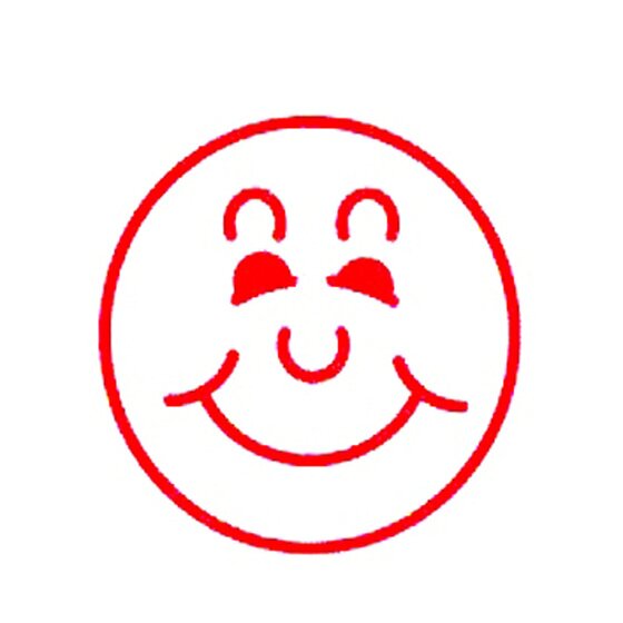 Deskmate Pre-Inked Merit Stamp – Smile Face, Red | 100,000 Impressions
