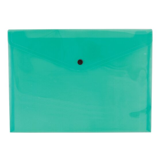 Cumberland A4 Document Wallet – Transparent Green, Holds 200 Sheets (Pack of 12)