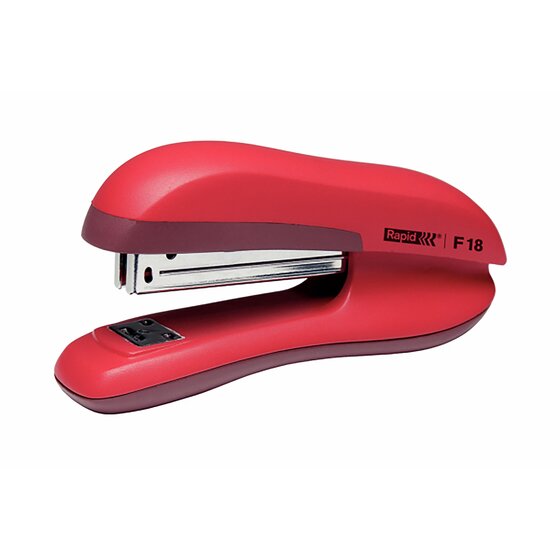Rapid F18 Full-Strip Stapler – Red | Steel Mechanism, Non-Slip Base, Home & Office