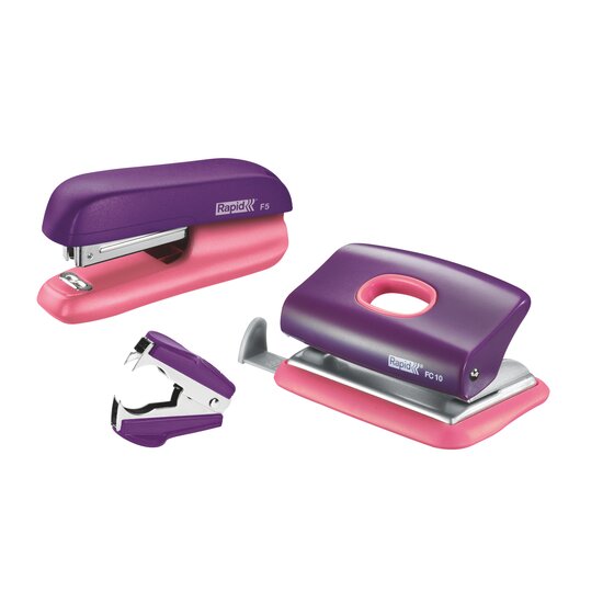 Rapid Mini Stapler F5 – Purple/Apricot