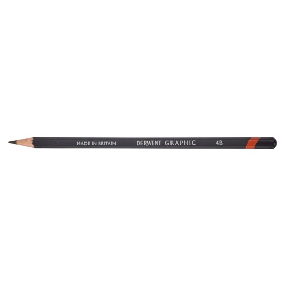 Derwent Graphic Pencil 4B – Medium-Soft Round-Barrelled Graphite for Drawing