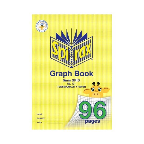 Spirax 131 Graph Book A4 96 Pages 5mm Grid