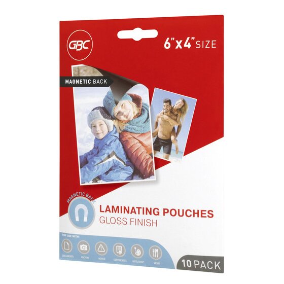GBC Photo Laminating Pouches – 175 Micron, Magnetic Back, Pack of 10