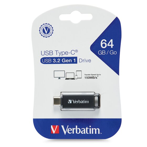 VERBATIM Store 'n' Go USB-C 3.2 Flash Drive 64GB