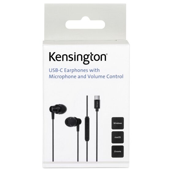 Kensington USB-C Stereo Earphones with Mic and Volume Control