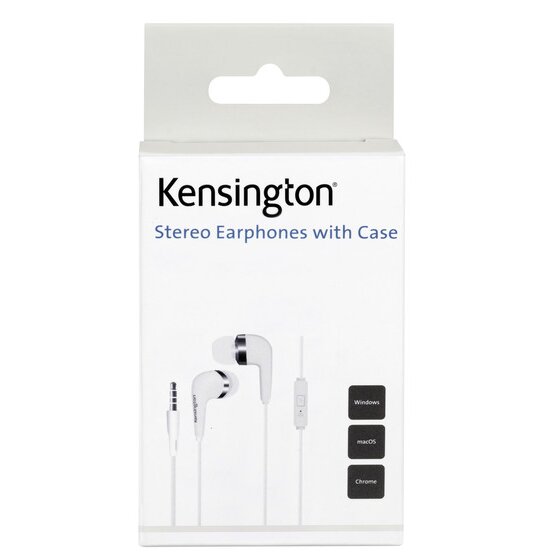 Kensington Stereo Earphones with Carrying Case – White