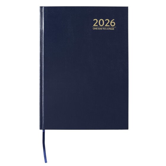 Cumberland 2026 Casebound Diary A4 Day-to-a-Page Blue