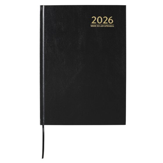 Cumberland 2026 Casebound Diary A4 Week to View Black