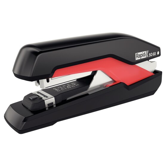 RAPID SO60 Omnipress Stapler – Black/Red – Desktop & In-Hand, with Staples