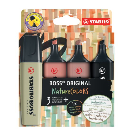 STABILO BOSS Nature Set A Highlighters – 4 Pack