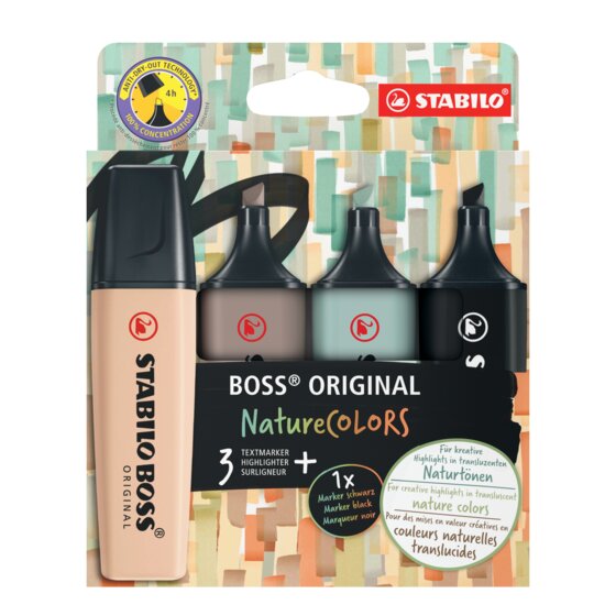 Stabilo Boss Nature Stubby Highlighter Set – Pack of 4