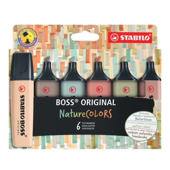 STABILO BOSS Nature Highlighters – Pack of 6 (70/6-2-2)