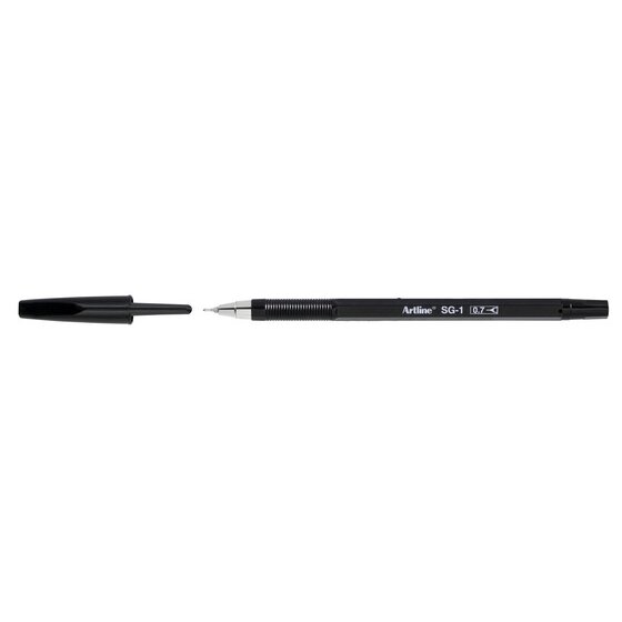 Artline SG-1 N/Tip Ballpoint Pen – 0.7mm Black, Box of 12