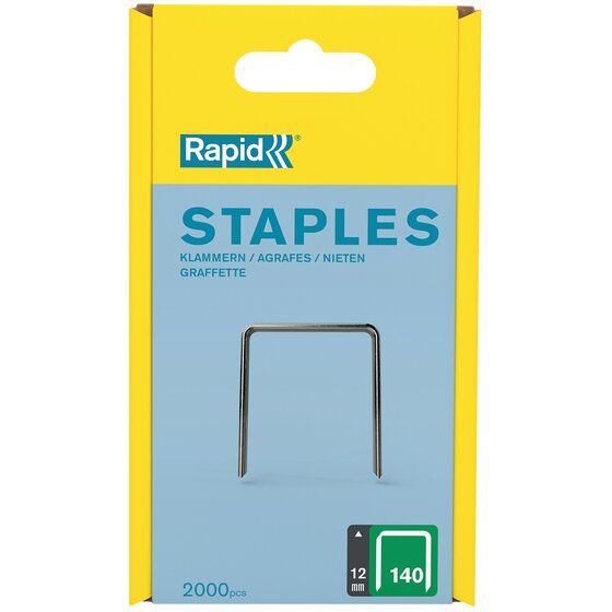 Rapid Tools Staples 140/12mm – Box of 2,000 | Flatwire Galvanised Fasteners