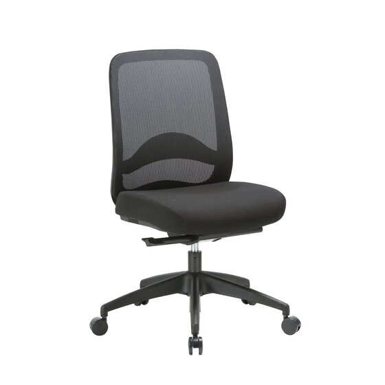 Buro Vela Ergonomic Mesh Back Chair – No Arms, Black