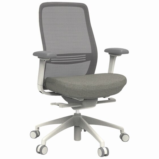 Konfurb Luna Office Chair – White | Active Seating with Breathable Mesh Back & Adjustable Lumbar