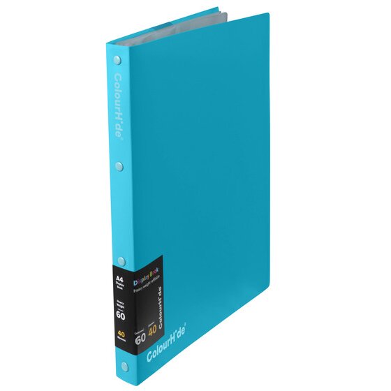 COLOURHIDE Refillable Display Book – 40 Sheets, Sky Blue
