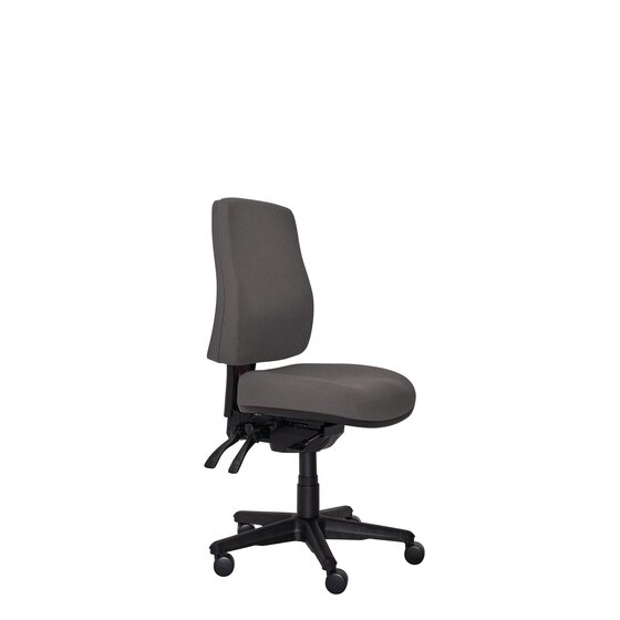 Buro Roma 3 Lever High Back Office Chair – SafeTex Charcoal Fabric | Anti-Bacterial Upholstery