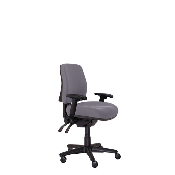 Buro Roma 3 Lever Mid Back Chair with Arms – Charcoal Fabric