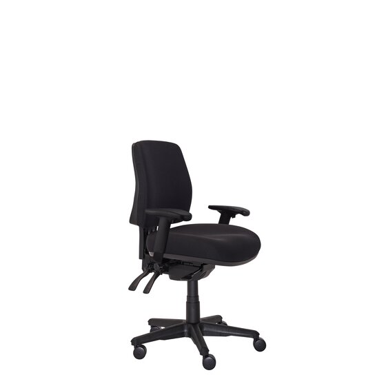 Buro Roma 3 Lever Mid Back Chair with Arms – Black Fabric