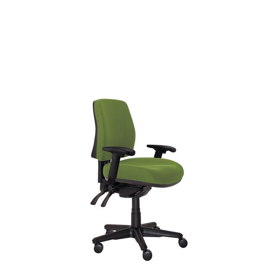 Buro Roma 3 Lever Mid Back Chair with Arms – Green Fabric