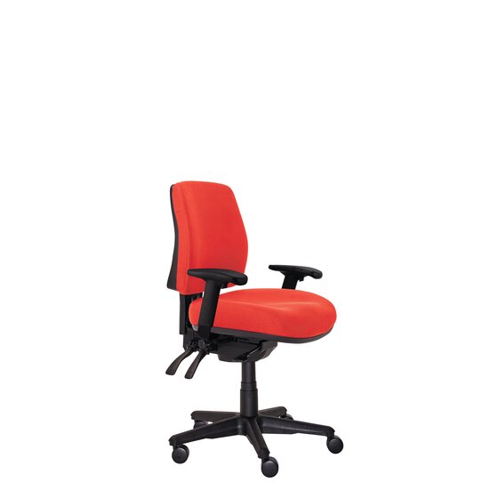 Buro Roma 3 Lever Mid Back Chair with Arms – Red Fabric