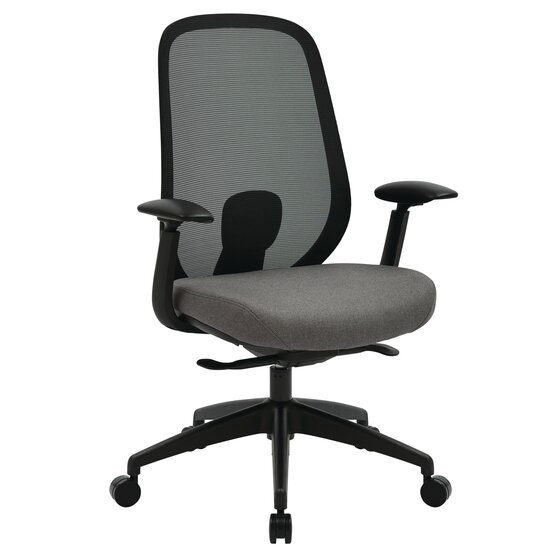 Buro Force Ergonomic Office Chair – Black Frame, Grey Seat, With Arms