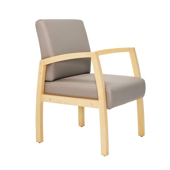 Buro Bella Guest Chair – Dillon PU Stratus Fabric | Maple Wood Finish