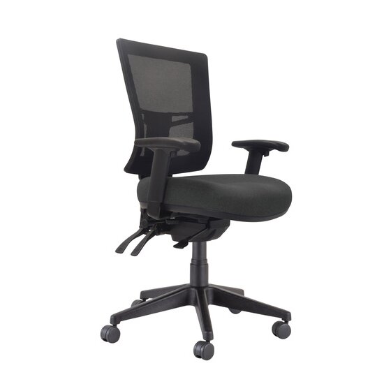 Buro Metro II 24/7 Chair with Arms – SafeTex Charcoal Fabric, Nylon Base